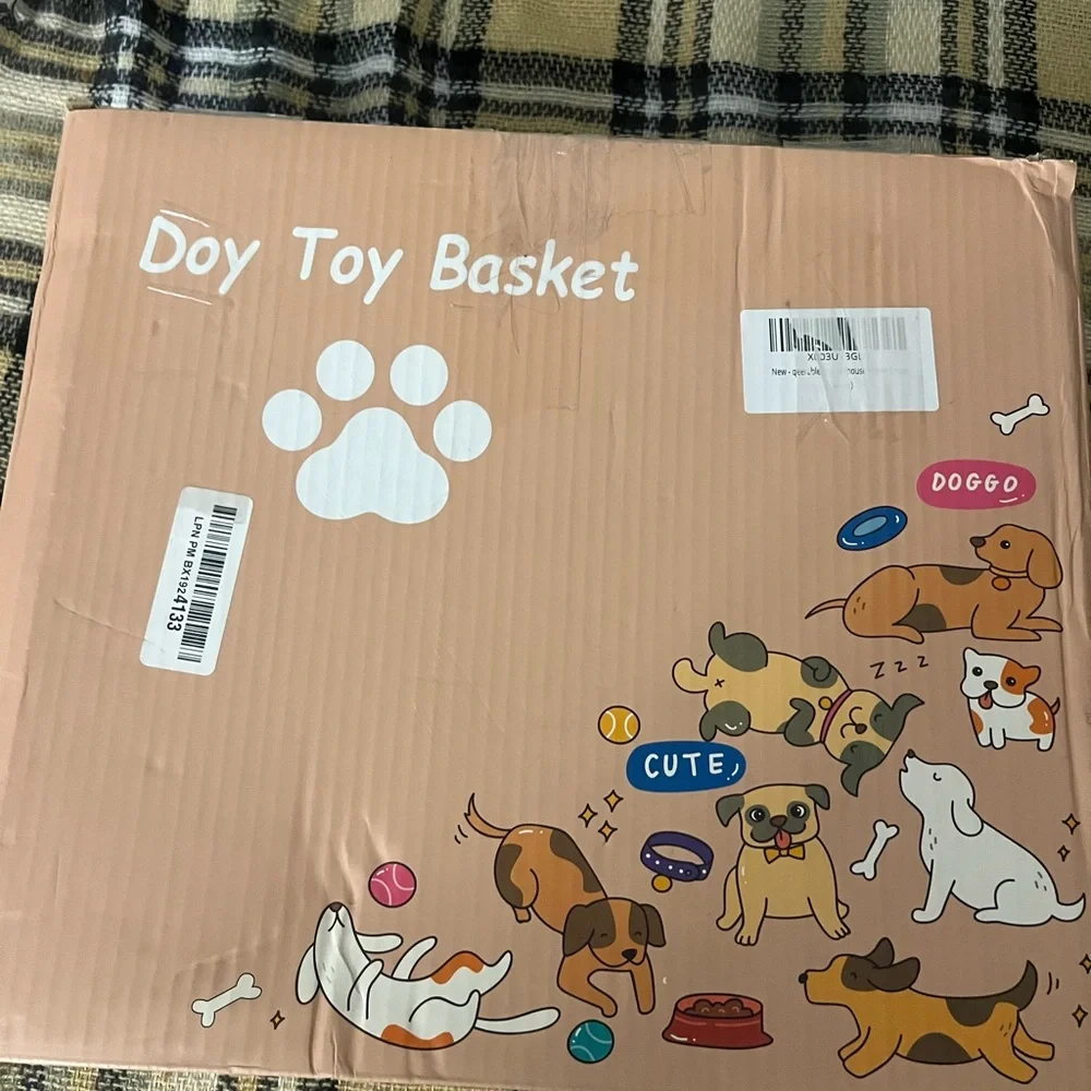 Dog Crate with Brown and Black Design